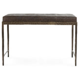 Malo Leather Bench, Cocoa-Furniture - Benches-High Fashion Home