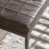 Malo Leather Bench, Cocoa-Furniture - Benches-High Fashion Home