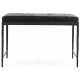 Malo Leather Bench, Onyx-Furniture - Benches-High Fashion Home