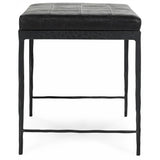 Malo Leather Bench, Onyx-Furniture - Benches-High Fashion Home