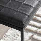 Malo Leather Bench, Onyx-Furniture - Benches-High Fashion Home