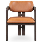 Martina Leather Arm Chair, Tan-Furniture - Dining-High Fashion Home