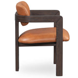 Martina Leather Arm Chair, Tan-Furniture - Dining-High Fashion Home