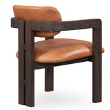 Martina Leather Arm Chair, Tan-Furniture - Dining-High Fashion Home