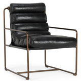 Argo Leather Chair, Jet Black-Furniture - Chairs-High Fashion Home