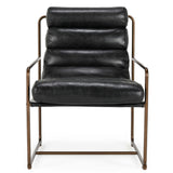 Argo Leather Chair, Jet Black-Furniture - Chairs-High Fashion Home