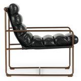 Argo Leather Chair, Jet Black-Furniture - Chairs-High Fashion Home