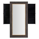 Big Sky Floor Mirror w/Jewelry Storage, Furrowed Bark-Accessories-High Fashion Home