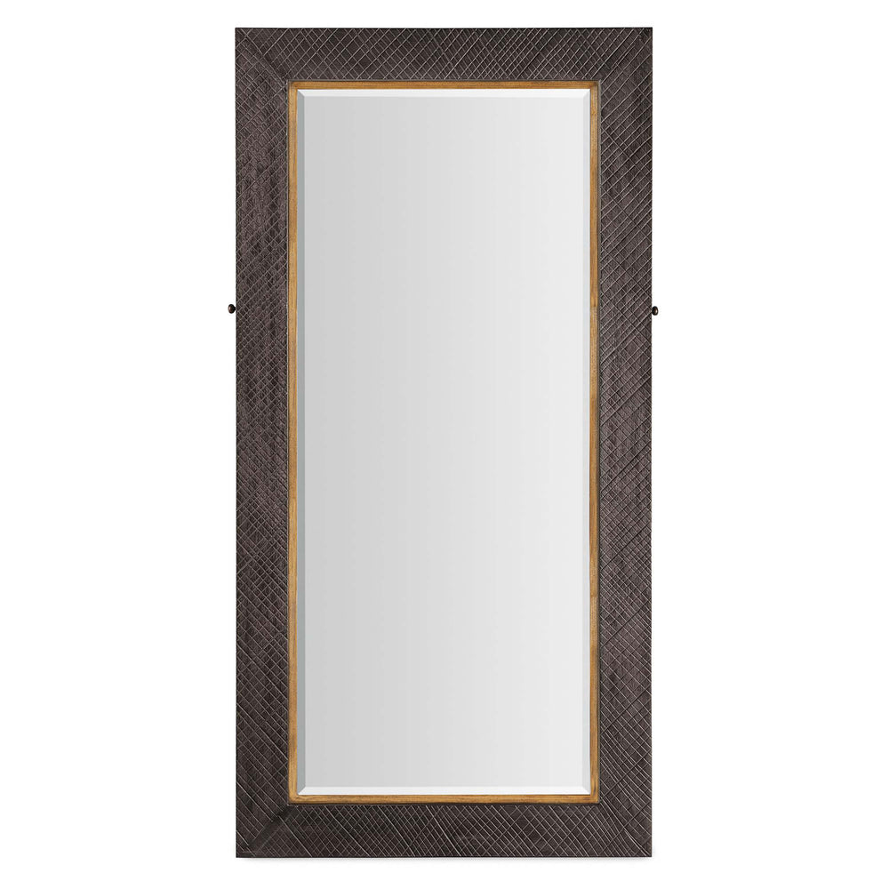 Big Sky Floor Mirror w/Jewelry Storage, Furrowed Bark-Accessories-High Fashion Home