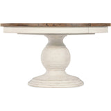 Americana Round Pedestal Dining Table w/22" Leaf, Honey Top/Daisy Base