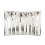 Adele Lumbar Pillow, Ivory/Silver-Accessories-High Fashion Home