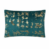 Adele Lumbar Pillow, Teal/Gold-Accessories-High Fashion Home