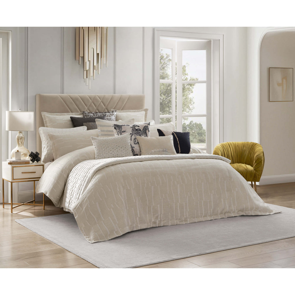 Alina Duvet Set, Ivory Striped-Accessories-High Fashion Home