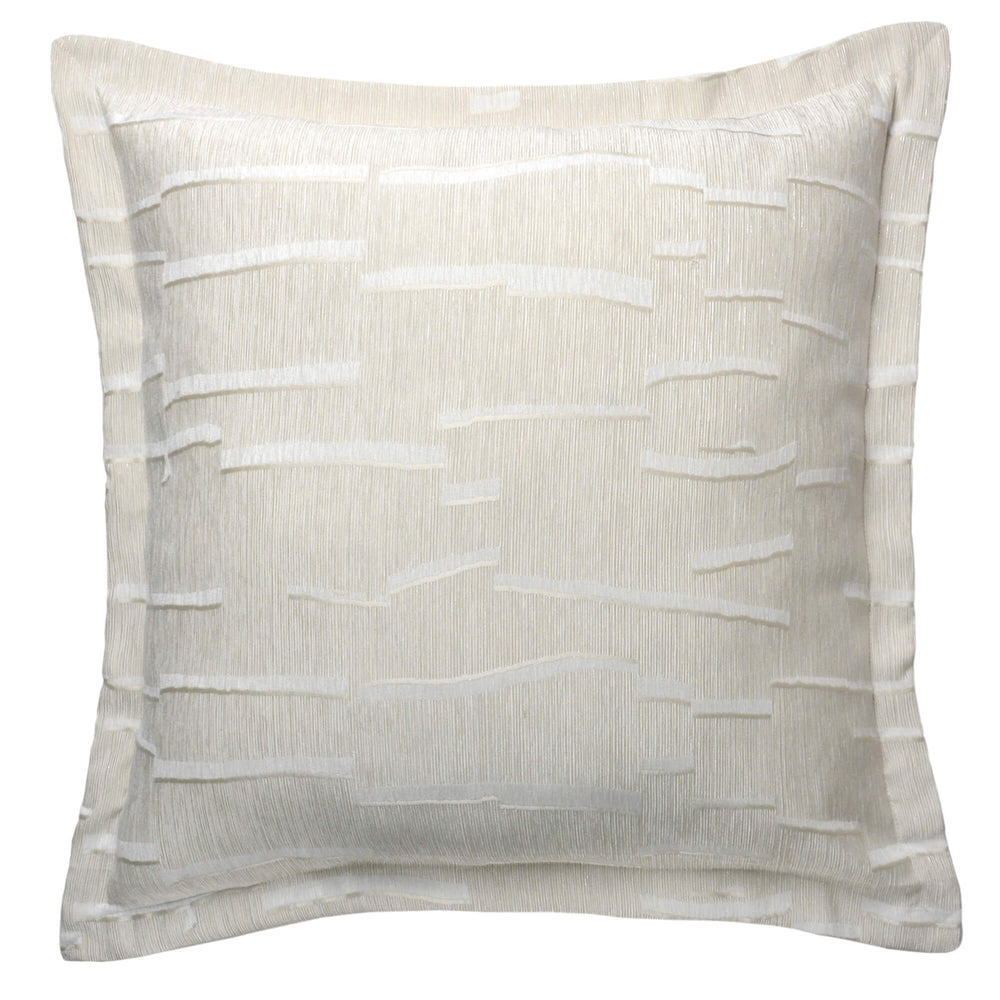 Alina Euro Sham, Ivory Striped-Accessories-High Fashion Home