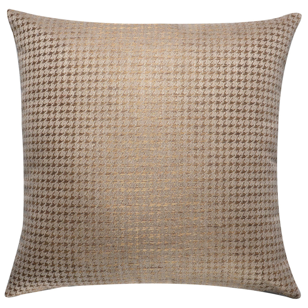 Allure Pillow, Beige/Gold Herringbone-Accessories-High Fashion Home