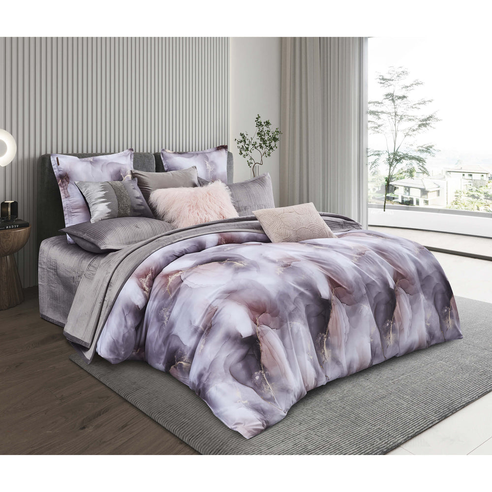 Amber Duvet Set, Grey Abstract-Accessories-High Fashion Home