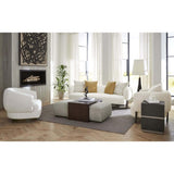 Nyles Swivel Chair, Chalk-Furniture - Chairs-High Fashion Home