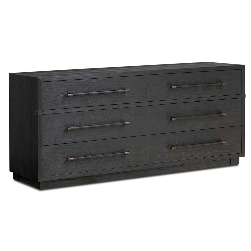 Adolfo 6 Drawer Dresser, Modern Black-Furniture - Storage-High Fashion Home