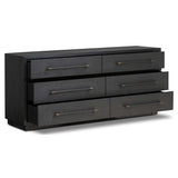 Adolfo 6 Drawer Dresser, Modern Black-Furniture - Storage-High Fashion Home