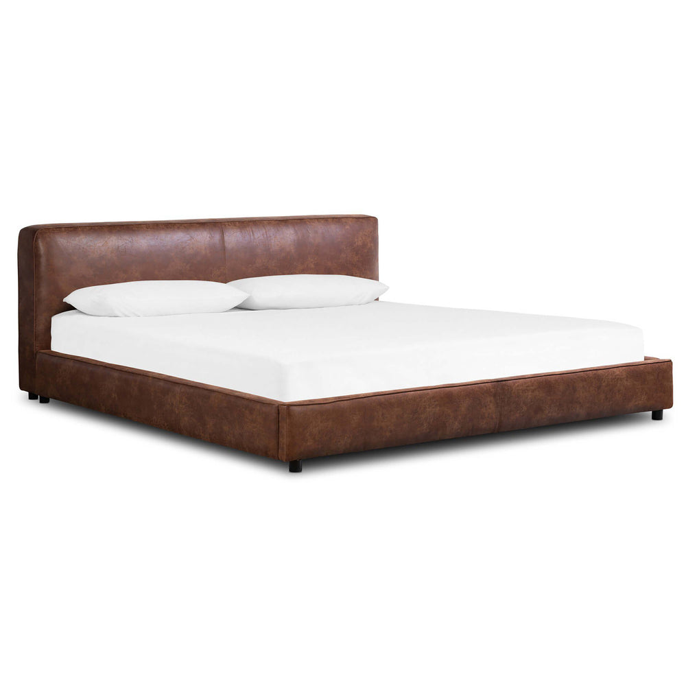 Aidan Faux Leather Bed, Vintage Tobacco