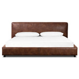 Aidan Faux Leather Bed, Vintage Tobacco