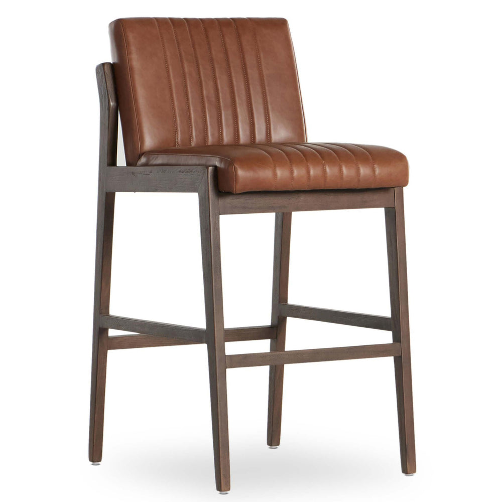 Alice Leather Bar Stool, Sonoman Chestnut-Furniture - Dining-High Fashion Home