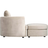 Allie Chair w/Storage Ottoman, Romo Linen-Furniture - Chairs-High Fashion Home