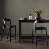 Amare Leather Bar Stool, Sonoma Black-Furniture - Dining-High Fashion Home