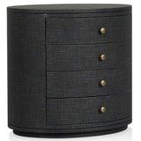 Amelia Oval Nightstand, Black-Furniture - Bedroom-High Fashion Home