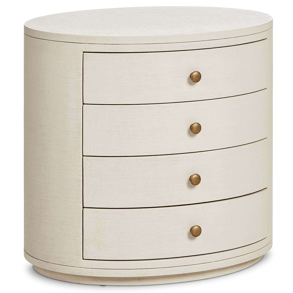 Amelia Oval Nightstand, Ivory-Furniture - Bedroom-High Fashion Home