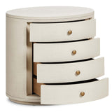 Amelia Oval Nightstand, Ivory-Furniture - Bedroom-High Fashion Home