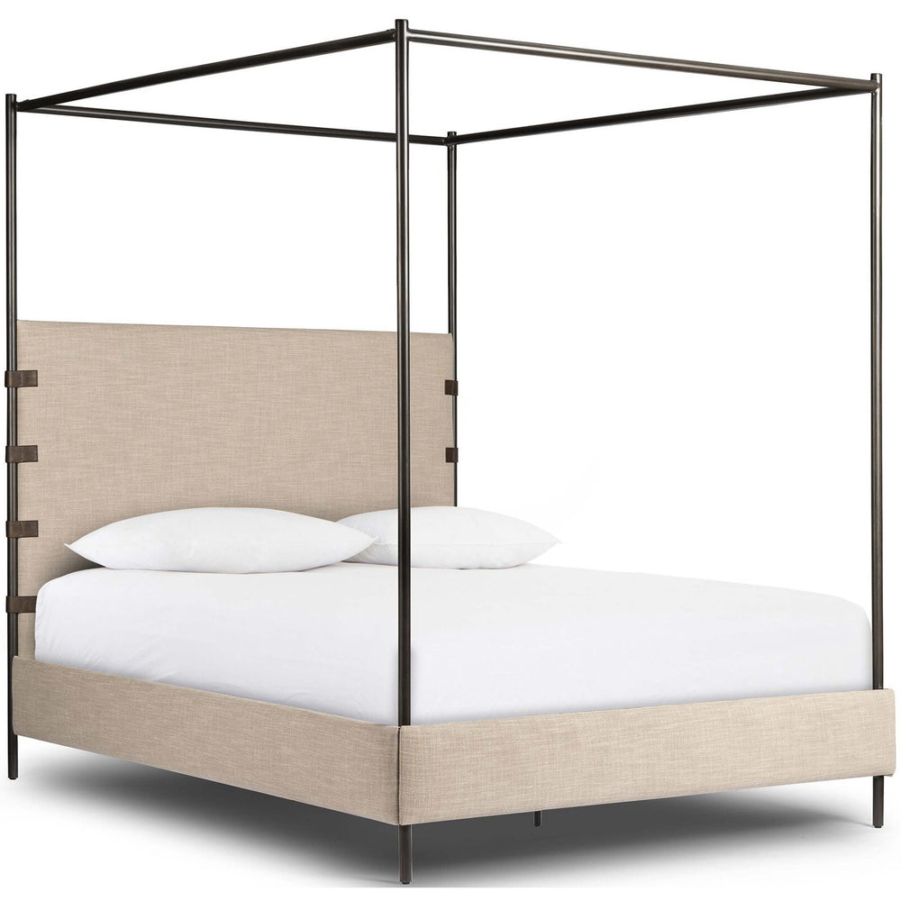 Anderson Canopy Bed, Palm Ecru-Furniture - Bedroom-High Fashion Home