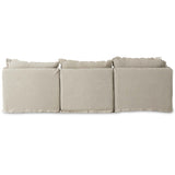 Andre Slipcover 5-Piece Sectional w/ Ottoman, Broadway Stone-Furniture - Sofas-High Fashion Home