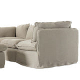 Andre Slipcover 5-Piece Sectional w/ Ottoman, Broadway Stone-Furniture - Sofas-High Fashion Home