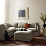 Andre Slipcover 5-Piece Sectional w/ Ottoman, Broadway Stone-Furniture - Sofas-High Fashion Home