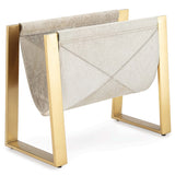 Andres Hair on Hide Magazine Rack, Brass-Furniture - Storage-High Fashion Home