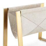 Andres Hair on Hide Magazine Rack, Brass-Furniture - Storage-High Fashion Home