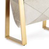 Andres Hair on Hide Magazine Rack, Brass-Furniture - Storage-High Fashion Home