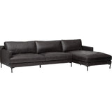 Ansel Leather Sectional, Marseille Black-Furniture - Sofas-High Fashion Home