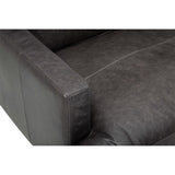 Ansel Leather Sofa, Marseille Black-Furniture - Sofas-High Fashion Home