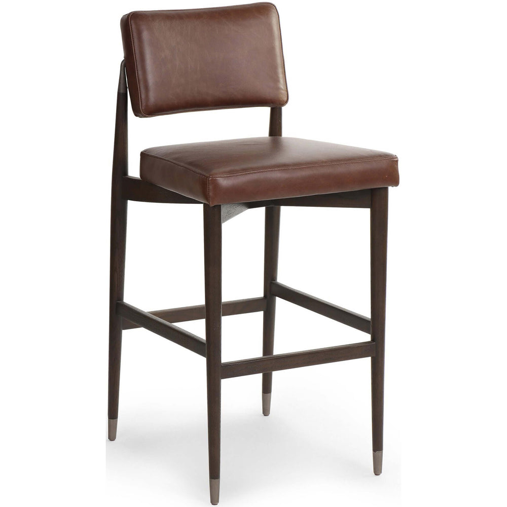 Anton Leather Bar Stool, Havana Brown-Furniture - Dining-High Fashion Home