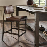 Anton Leather Bar Stool, Havana Brown-Furniture - Dining-High Fashion Home