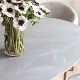 Arielle Dining Table, Grey Top/Brass Base-Furniture - Dining-High Fashion Home