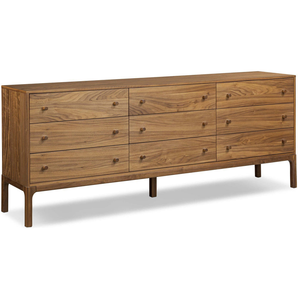 Arturo 9 Drawer Dresser, Natural Walnut