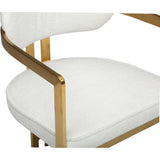 Athena Dining Arm Chair, Chic Ivory/Brushed Gold-Furniture - Chairs-High Fashion Home