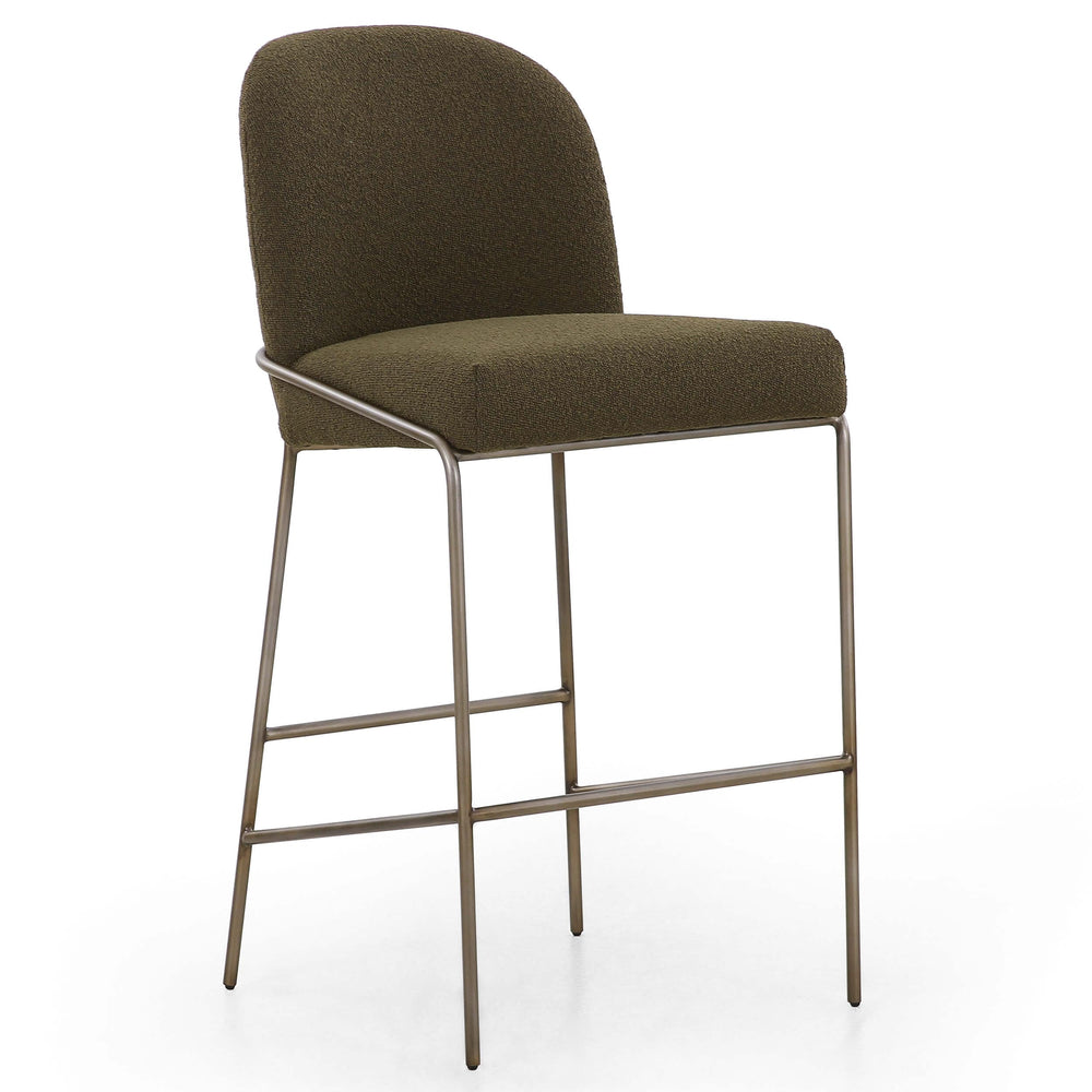 Astrud Bar Stool, Boucle Olive-Furniture - Dining-High Fashion Home