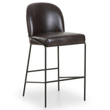 Astrud Leather Bar Stool, Sonoma Black-Furniture - Dining-High Fashion Home