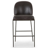 Astrud Leather Bar Stool, Sonoma Black-Furniture - Dining-High Fashion Home