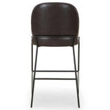 Astrud Leather Bar Stool, Sonoma Black-Furniture - Dining-High Fashion Home