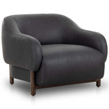 Audrey Leather Chair, Eucapel Black-Furniture - Chairs-High Fashion Home